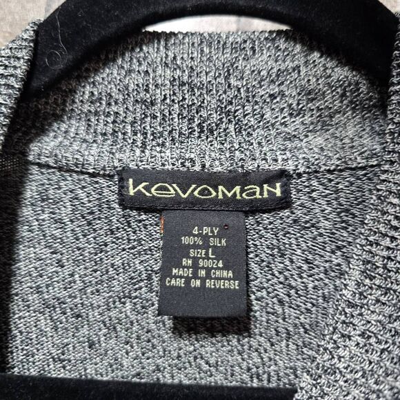Kevoman Grey Heathered Silk Turtleneck Sweater - Picture 3 of 3